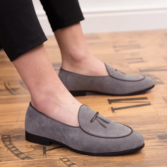 Loafers men Korean version of the trend British fringe men's shoes suede sanded bean shoes a slip-on small leather shoes