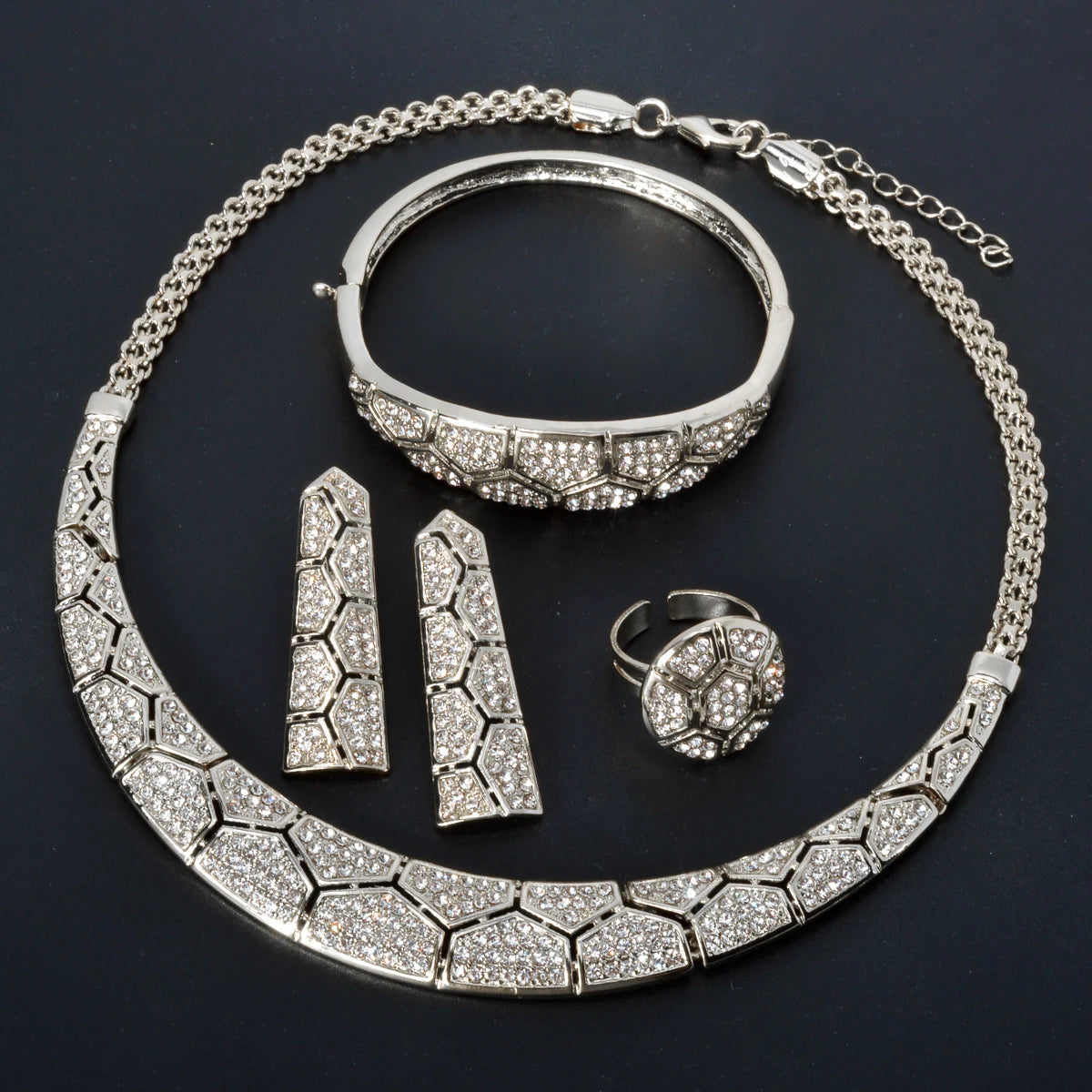 Conjunto de Casamento Sunny Joias Acorita Zircônia Clássico Banhado a Ouro Brincos Colar Pulseira Anel para Mulheres Presente de Aniversário