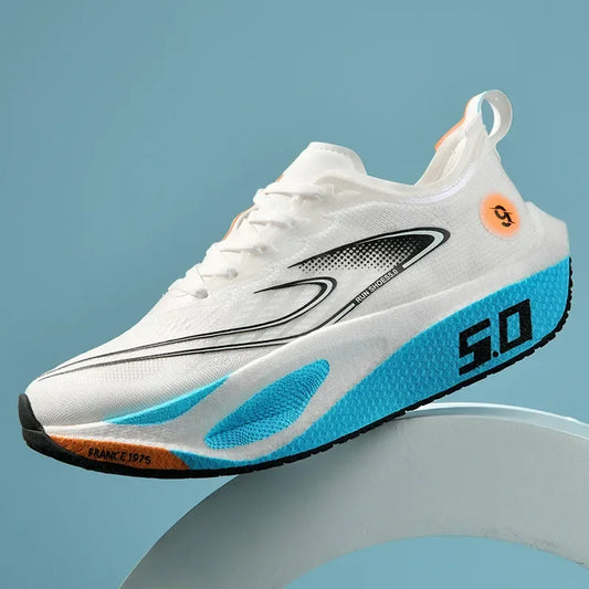 Tênis de Corrida Unissex 2025 com Placa de Carbono Completa Profissional Maratona Leve Amortecimento Resiliente Respirável Esportivo