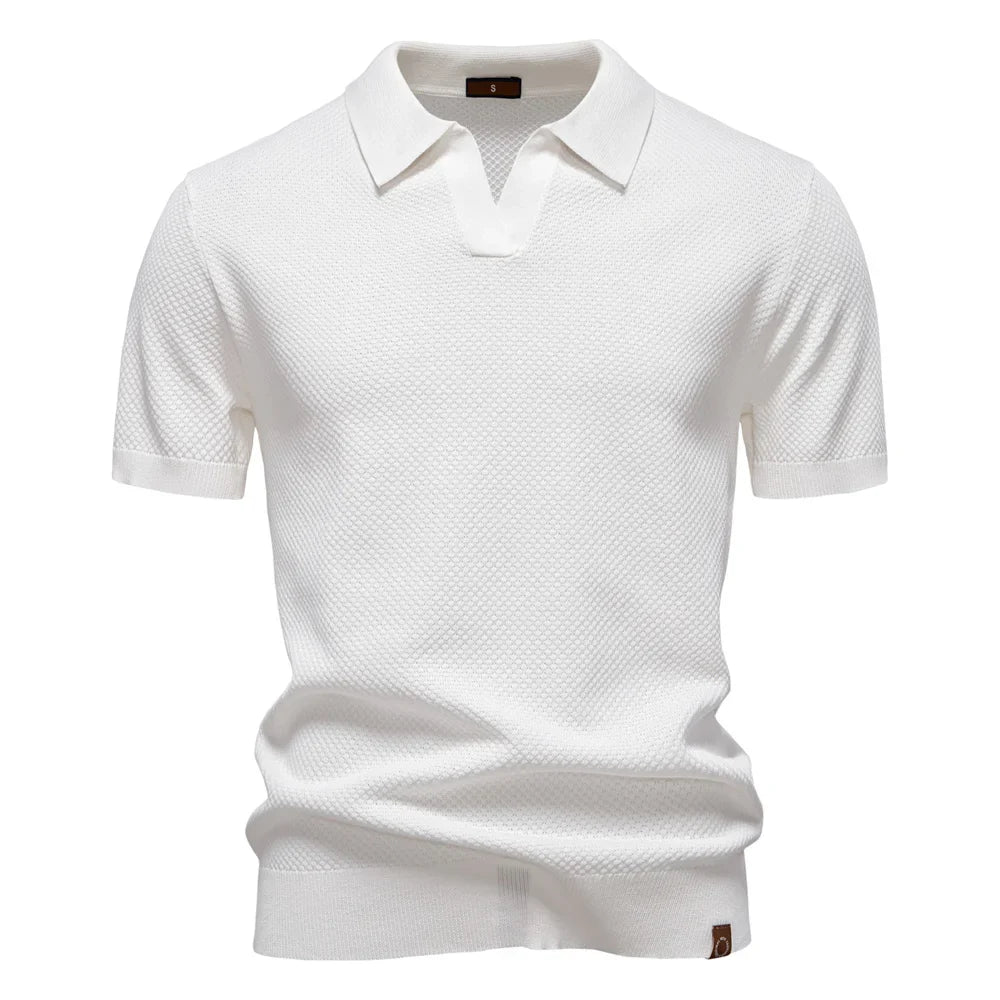 2025 New Summer Premium Solid Color Men's Golf Polo Shirt for Collared Breathable Fabric Social Casual Top Male Polo Shirts