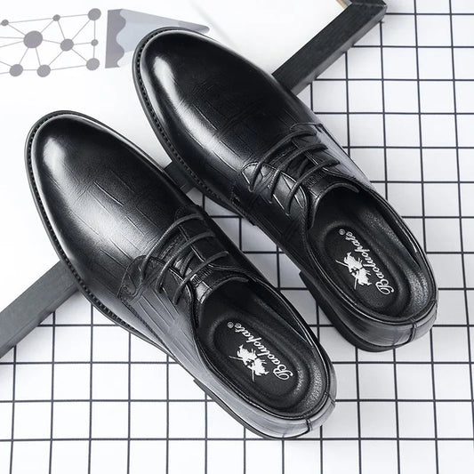 Men's Business Dress Leather Shoes First Layer Cowhide Men Sandals Casual Shoes Inner Height Increase Shoes