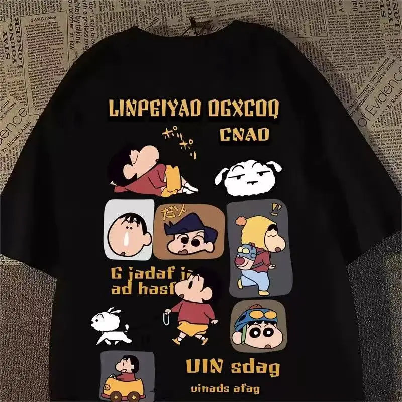 Japanese Anime Printed Cotton T-shirt Cute Style Women's Short Sleeve T-shirt Personality High-Quality Tops