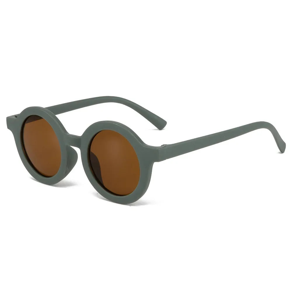 Children's sunglasses, inset style round frame, 1-7 year old baby sunglasses, sun shading, sun protection