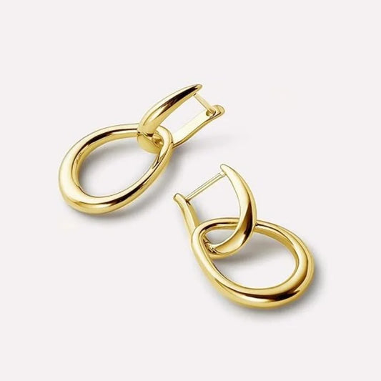 14K Gold-Plated Hypoallergenic Geometric U-Shaped Water Drop Earrings for Women Fashion Minimalist Pendant Earrings Jewelry Gift