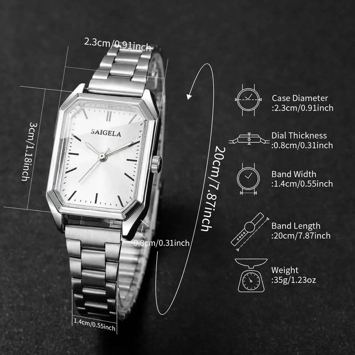 Fashion Rectangle Women Watches Simple Analog Quartz Wristwatch for Girls Clock Gift Reloj Mujer(Without Box)