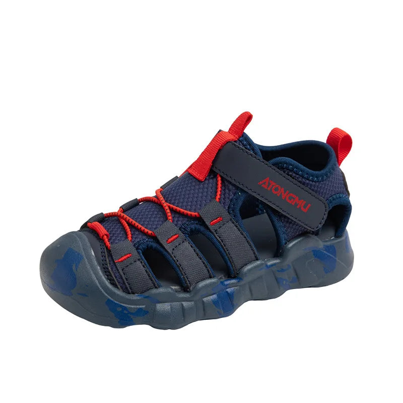Children Summer Sports Sandals Girls Beach Outdoor Non-slip Hiking Shoes Boys Hollow Breathable Anti Collision Round Toe Sandals