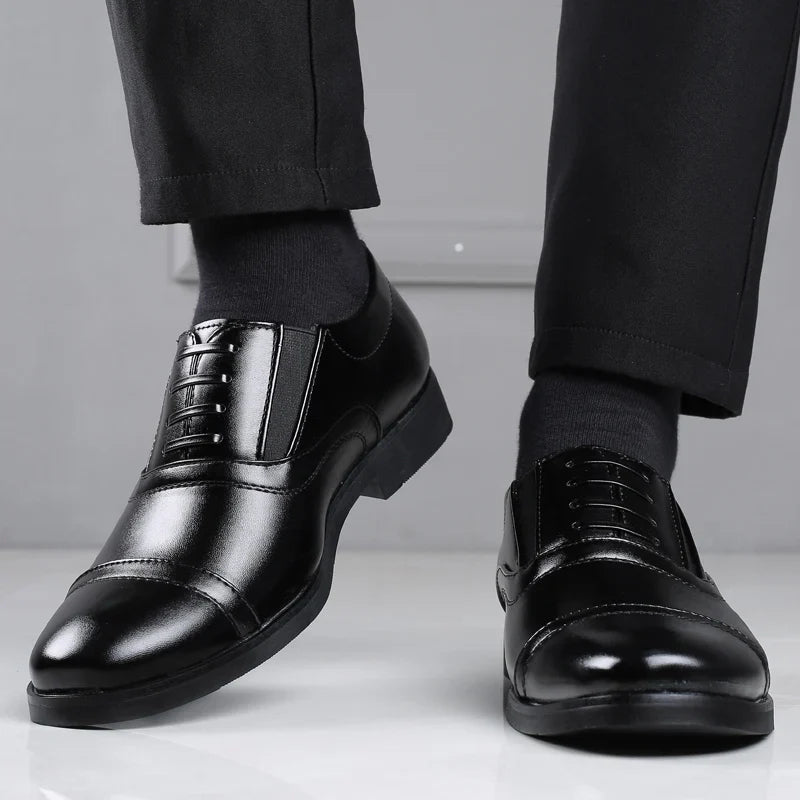 High Quality Formal Business Men Dress Shoes Breathable Leather Men Casual Shoes Italian Luxury Brand Non-slip Men Driving Shoes