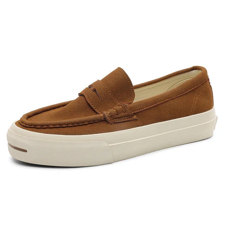 Men's Vulcanized Shoes: Niche, Light Luxury, Solid Color, Retro Style, Flat Heel, Split-on, Lazy Soft-soled Casual Walking Shoes