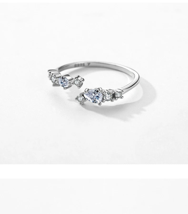 New 925 Sterling Silver Minimalist Clear Zirconia Stackable Ring For Women Anniversary Wedding Band Simple Fine Jewelry