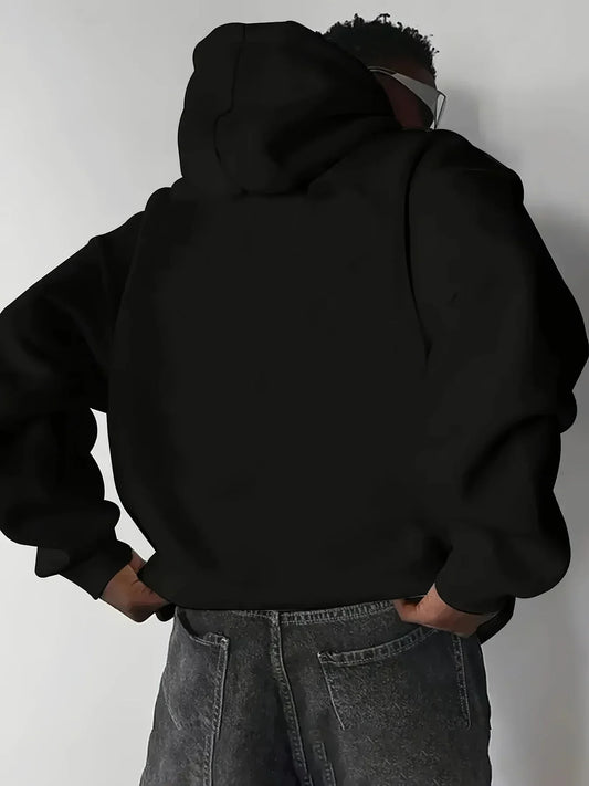 Men's Black Hoodie with Red Deadpool Print Superhero Pattern Pullover 100% Cotton Casual Street Style with Front Pocket