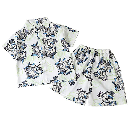 0-8Y Kids Baby Boy Clothes Summer Floral Print Sets 2Pcs Short Sleeve Shirt+Shorts Child Boy Beach Wear Casual Outfits