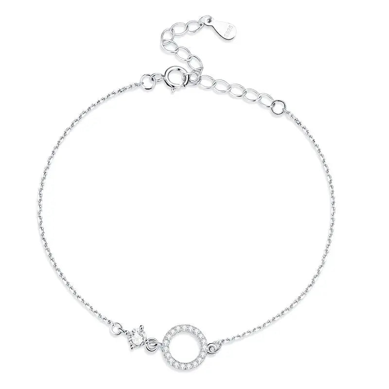 Authentic 925 Sterling Silver Simple Ring Bracelet for Women Simple Basic Bracelet for Female Fine Jewelry Wedding Gift