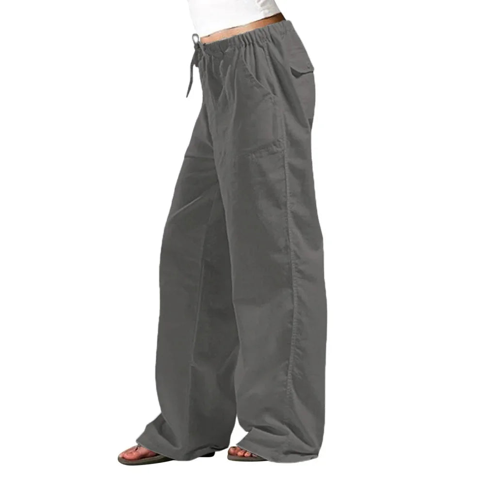 Summer Women Cotton Linen Pants Hight Waist Loose Oversized Trousers Female Long Casual Solid Color Pants Streetwear Women