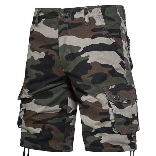 Men's Camo Shorts Summer Casual Half Pants Camouflage Outdoor Sports Short Pants Side Pocket Cotton Breathable Shorts