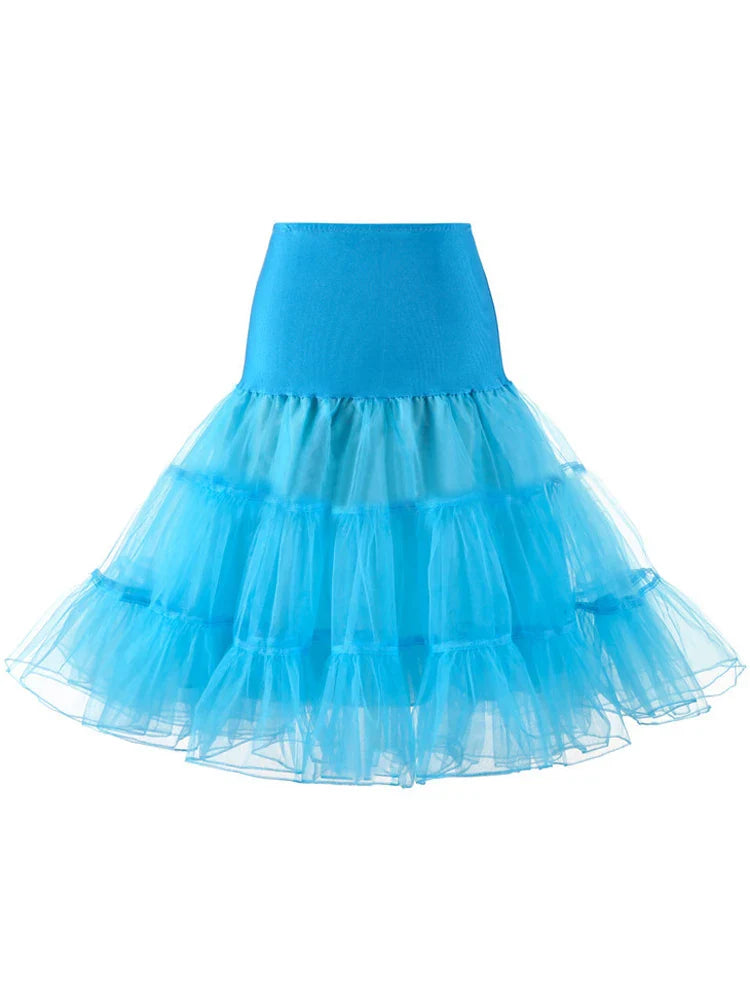 Pleated Vintage Voile Underskirt Ballet Tutu Skirts for Women 50s Retro Skirt Wedding Elegant Party Petticoat