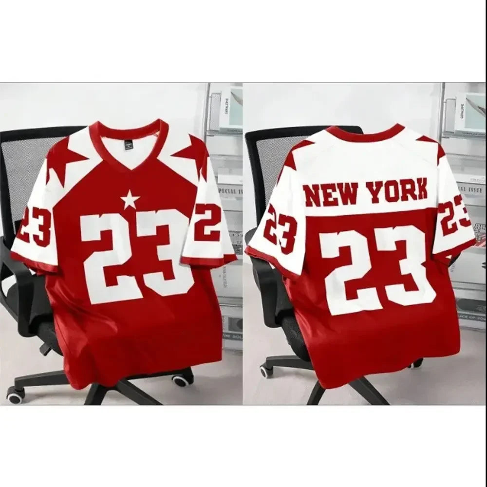 3D New York 23 Printed Men's Street Fashion Short Sleeved T-shirt Breathable Quick Drying Sports Casual T-shirt