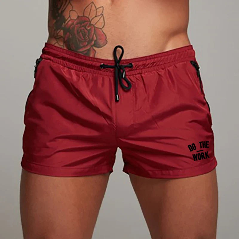 Men's Swimsuit Swim Shorts Summer Casual Beach Board Shorts for Men Quick Dry Running Surf Fitness Gym Shorts Zipper Pocket