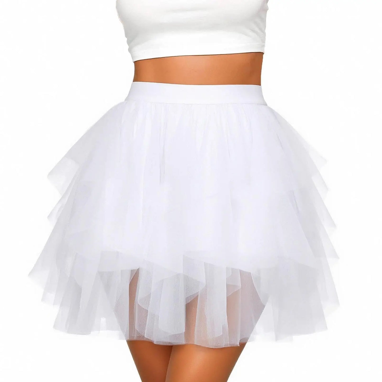 Women's Tulle Tutu Skirt Fashion Solid Color High Waist Mesh Skirt A-line Puff Skirt Cute Cake Skirt Cute Ballet Ball Half Skirt
