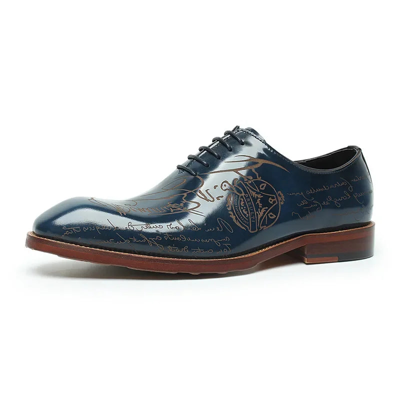 New Patent Leather Mens Formal Shoes Luxury Handmade Comfortable Genuine Leather Designer Green Blue Wedding Social Shoes Man
