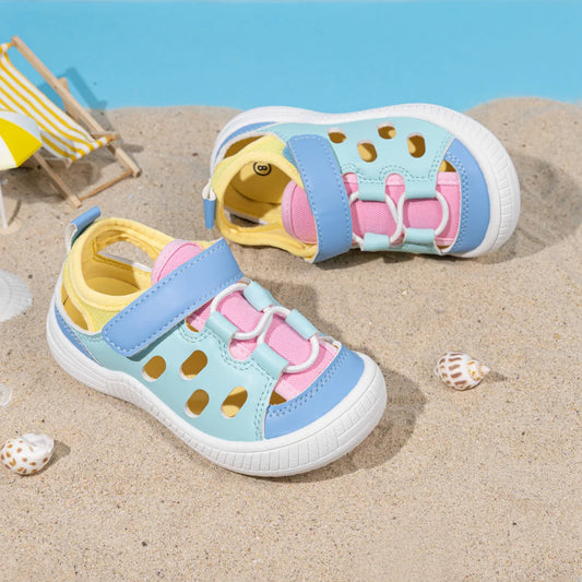 Toddler Little Kid Boys & Girls Closed Toe Sandals Velcro Breathable Cutout Summer Beach Casual Shoes