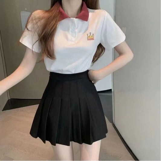 Mini Skirts Womens 2025 Summer Japanese School Pleated Skirts High Waist Kawaii Cute Pink Plaid Skirt Uniform Harajuku Jupe