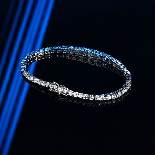 100% 925 Sterling Silver Gradient Size Moissanite Tennis Bracelet For Women Diamond Bangle Luxury Fine Jewelry Gift