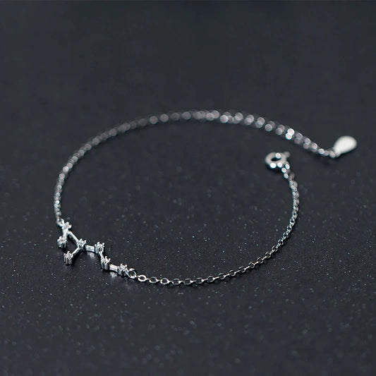 Classic Constellation Exquisite Bracelets 925 Sterling Silver Simple Leo Virgo Libra Chain Bracelet For Women Jewelry