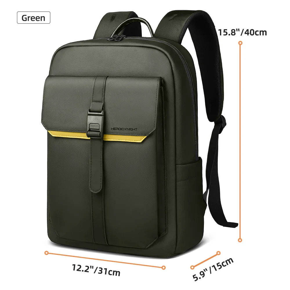 Stylish Business Backpack for Men Waterproof 15.6 inch Flap Laptop Backpack Multiple Pockets Casual Daypack for Work School