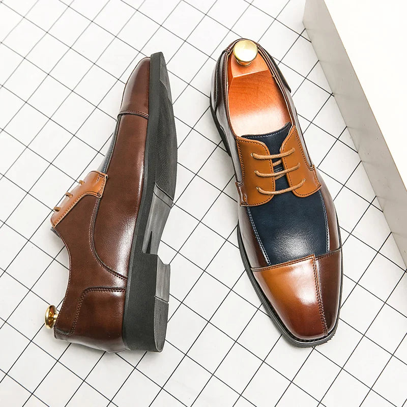 Handmade Men's Wingtip Oxford Shoes Black Groom Wedding Shoes Men's Formal Leather Shoes Classic Business Formal Men's Prom Shoe