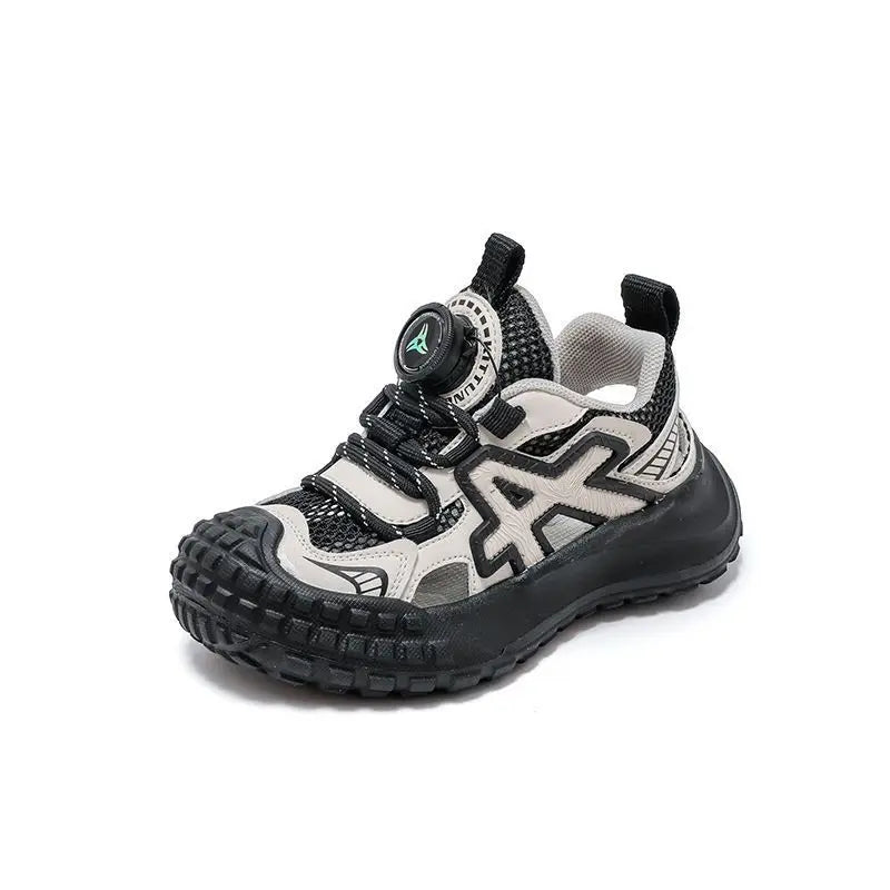 Boys Girls Sports Sandals Rotating Button Students Sneakers Hollowed-out Summer New Students Running Shoes Mesh Breathable