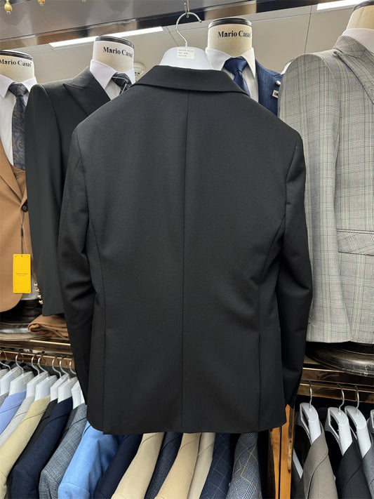 Smooth Groom Wear Elegant Single Breasted Men Suit 3-pieces Classy Formal Peak Lapel Customized Set Four Seasons