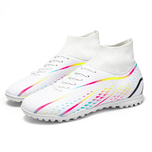 Classic TF Turf football shoes PU Fabric Comfort Upper Rubber Abrasion Resistant Sole Unisex Kids Sports Sneakers