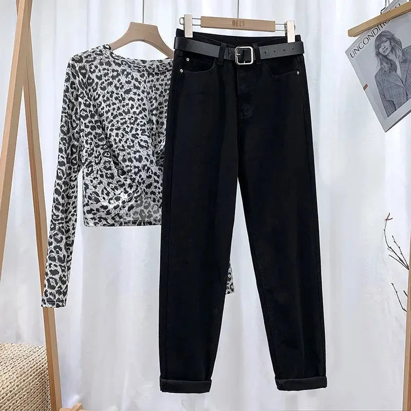 High Waist Harlan Denim Jeans Women's Fashion Loose Pants