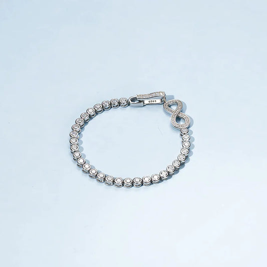 Full 3mm High Carbon Diamond Bracelet S925 Sterling Silver Sparkling Bracelet for Women Engagement Wedding Fine Jewelry