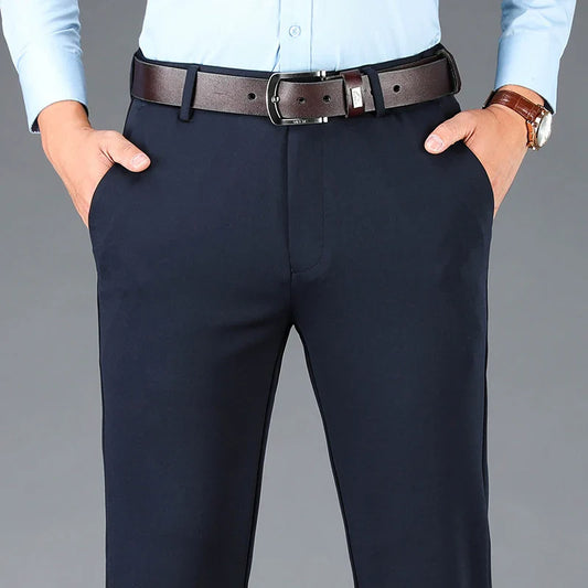 Spring Autumn Men's Casual Business Suit Pants Sports Stretch Suit Pants Male Trousers Big Size Loose Straight Dress Pants