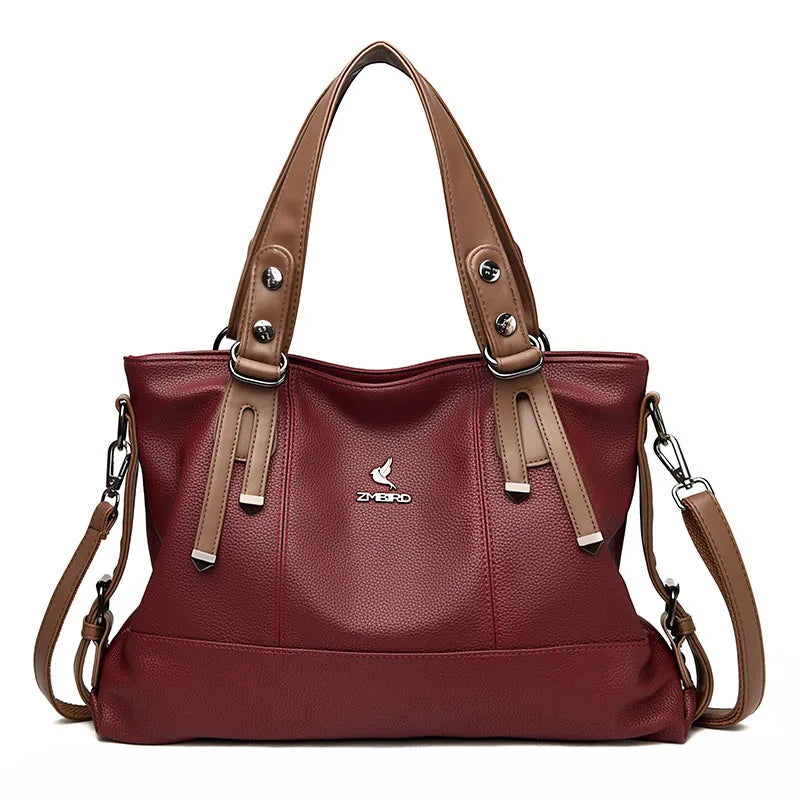 100% Cow Leather Handbag Women Genuine Leather Shoulder Bags Natural High Quality Cowhide Crossbody Large Capacity Messenger Bag