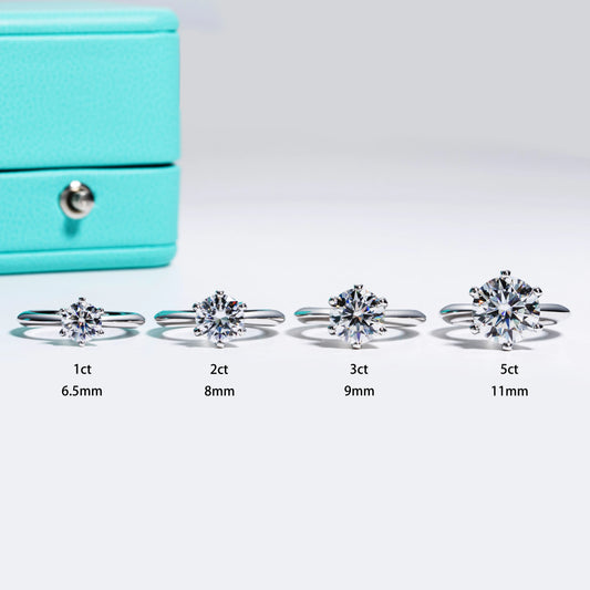 1ct 2ct 3ct 5ct D Color Moissanite Engagement Ring for Women 925 Sterling Silver Gold Plated Solitaire Rings Wholesale