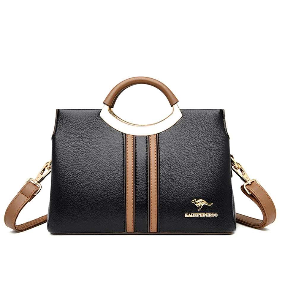 Luxury Designer Crossbody Bag for Women 2024 Brand 3 Layers Handbag Purse Female Genuine High Quality Leather Shoulder Totes Sac