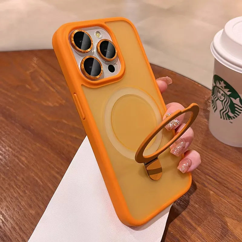 Magnetic Holder Armor Shockproof Wireless Charging Phone Case for iPhone 17 16 15 14 13 12 11 Pro Max 17 Air Cases Cover