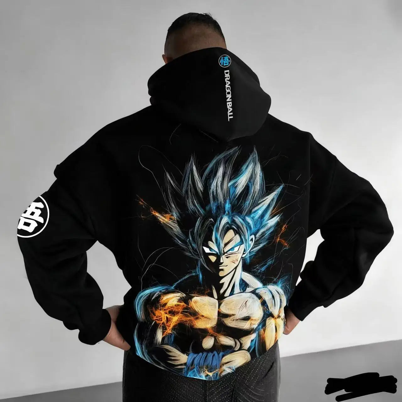 Men Anime Clothes Dragon Ball Z Hoodie Goku Saiyan Loose Fit Big Size 5XL 6XL Casual Streetwear