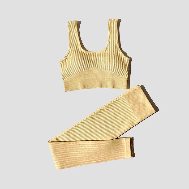 2Pcs Women Sports Set Seamless Yoga Set Fitness Suit Gym Leggings Bra Workout Sportswear Active Wear Gym Clothing