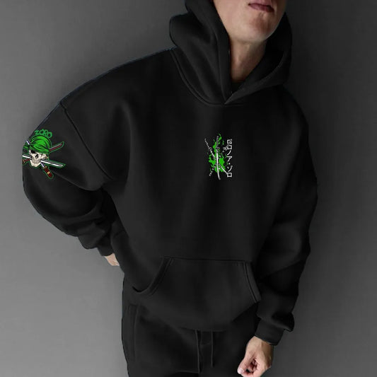 Men's Hoodie Sweater Roronoa Zoro Japanese Anime Summer Autumn Boys Children's Long Sleeve Pullover Parent-Child Wear