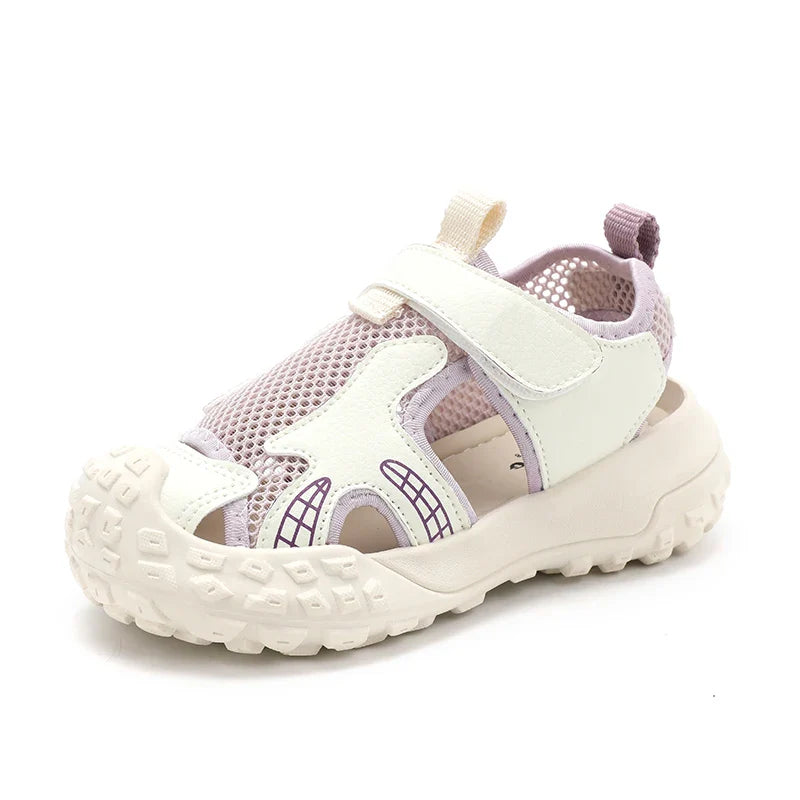 Children's sports sandals 2025new style summer girls' single mesh casual shoes anti-slip boys' closed-toe soft-soled beach shoes