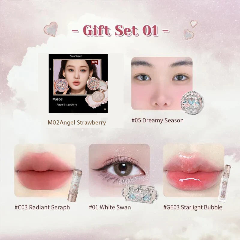 Makeup Kit Full Professional Makeup Gift Set Mermaid Angel Highlight Swan Lipstick 5 piece set