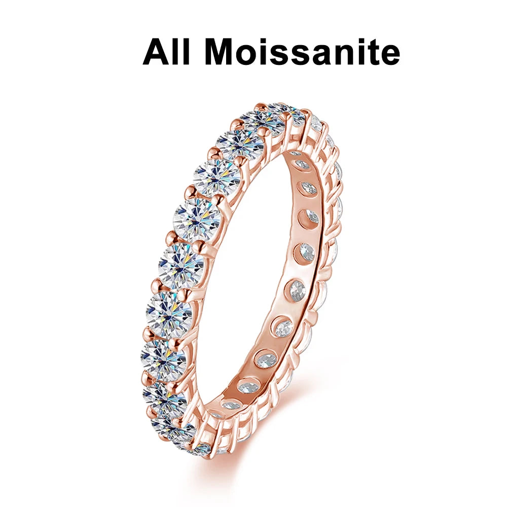 3mm Round Moissanite Ring 18K White Gold Plated 925 Sterling Silver Fine Jewelry Wedding Engagement Rings for Women Man