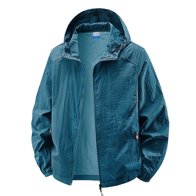 Fast Ship Summer Jackets Men Hooded Windbreaker Coats Camping Sunscreen Clothing Men Ultrathin Fishing Wearing Man Sportswear