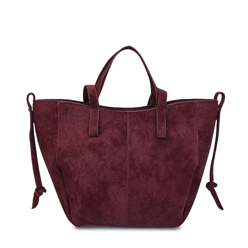 2025 Hot Sale Autumn Soft Women's Handbags Faux Suede Solid Color Large Capacity Shoulder Bag Casual Versatile Ladies Bags