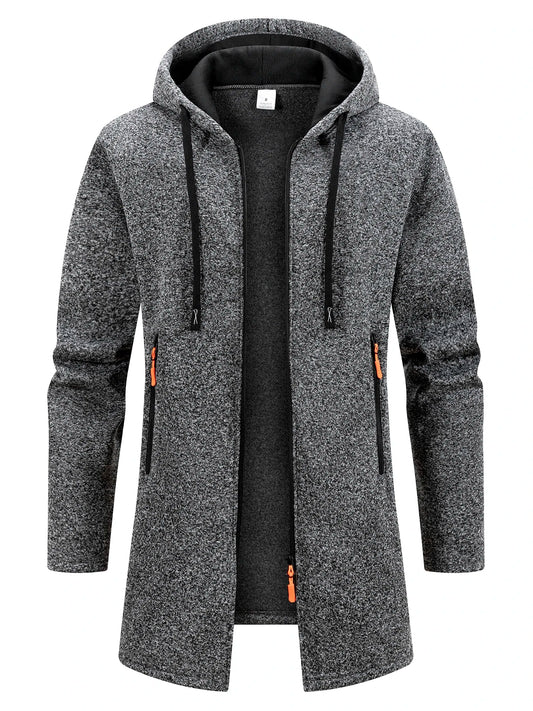 New Streetwear Men's Long Sleeve Sweatshirts for Men Zipper Hooded Oversize Winter Warm Jacket Coat Outdoor Tracksuit Men