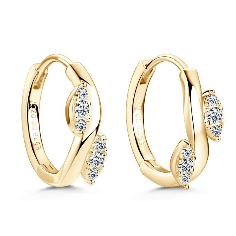 1.5cm Wedding Moissanite Hoop Earrings for Women Luxury Quality Jewelry 100% 925 Sterling Silver Earring Lab Diamond