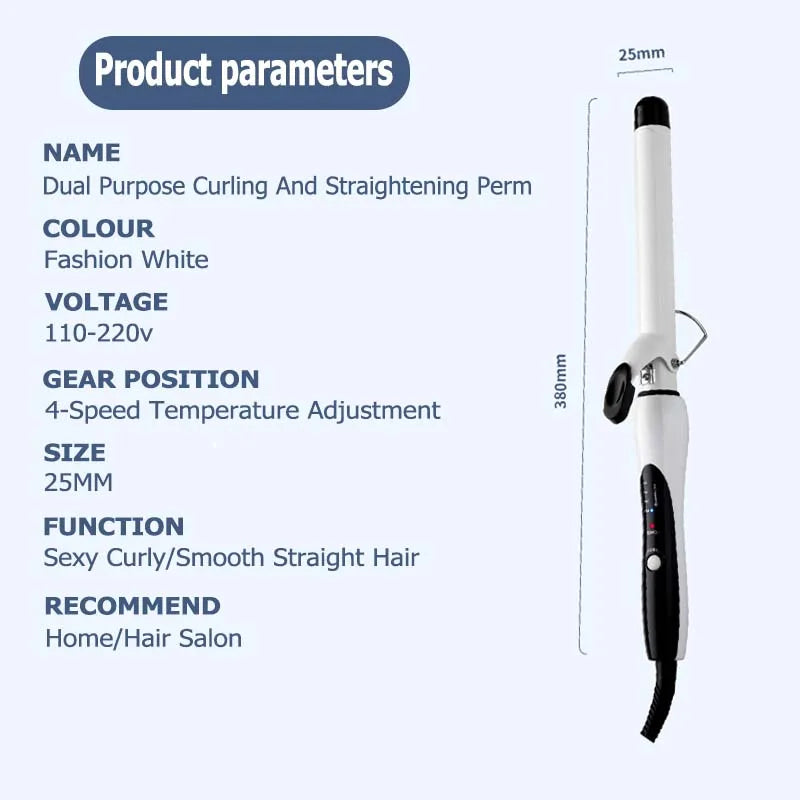 Professional Big Wavy Hair Curler Quick Heating Up Electric Nano Ceramic Curler 25Mm Curler Professional Curler Styling Tool